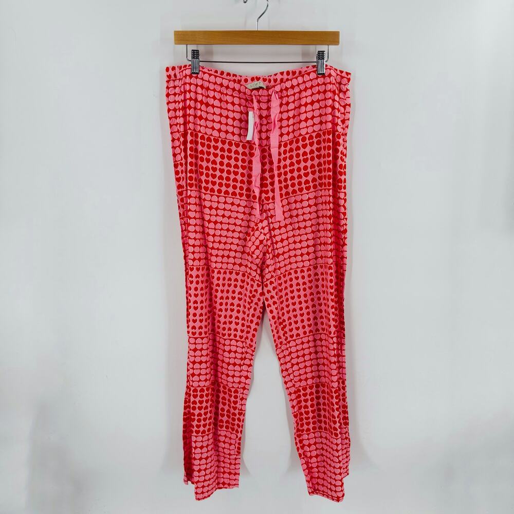 LOFT Sleep Pajamaโ Pants L NWT Red Pink Heart Print Valentines Lounge